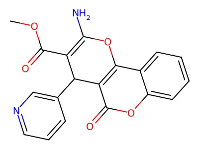 methyl 2-amino-5-oxo-4-pyridin-3-yl-4H-pyrano[3,2-c]chromene-3-carboxylate structure