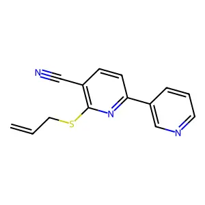 2-Prop-2-enylsulfanyl-6-pyridin-3-ylpyridine-3-carbonitrile structure