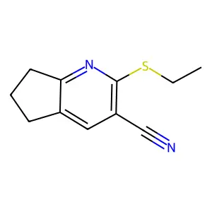 2-(ethylsulfanyl)-6,7-dihydro-5H-cyclopenta[b]pyridine-3-carbonitrile structure
