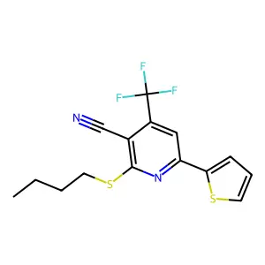 2-(Butylsulfanyl)-6-(2-thienyl)-4-(trifluoromethyl)nicotinonitrile structure