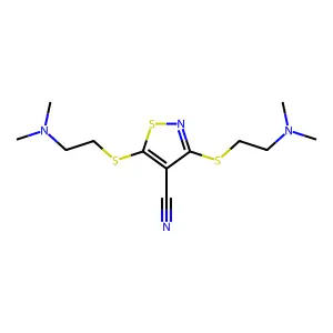 Isothiazole-4-carbonitrile, 3,5-bis[(2-dimemhylamino)ethylthio]- structure