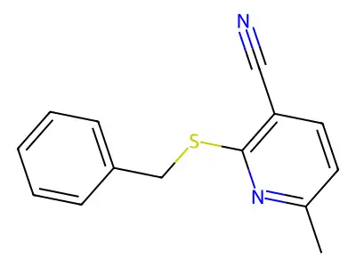 2-(Benzylsulfanyl)-6-methylpyridine-3-carbonitrile structure
