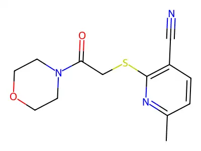 6-Methyl-2-{[2-(morpholin-4-yl)-2-oxoethyl]sulfanyl}pyridine-3-carbonitrile structure