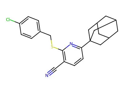 6-(1-Adamantyl)-2-[(4-chlorophenyl)methylsulfanyl]pyridine-3-carbonitrile structure