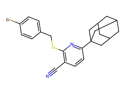 6-(1-Adamantyl)-2-[(4-bromophenyl)methylsulfanyl]pyridine-3-carbonitrile structure
