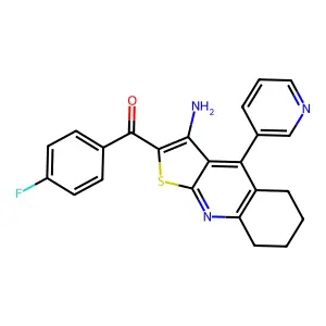 [3-amino-4-(3-pyridinyl)-5,6,7,8-tetrahydrothieno[2,3-b]quinolin-2-yl](4-fluorophenyl)methanone structure