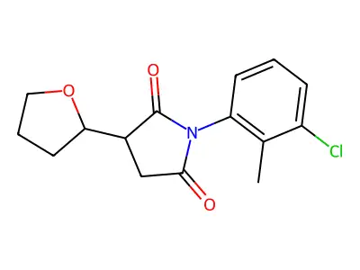 1-(3-Chloro-2-methylphenyl)-3-(oxolan-2-yl)pyrrolidine-2,5-dione structure