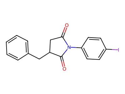 3-Benzyl-1-(4-iodophenyl)pyrrolidine-2,5-dione structure