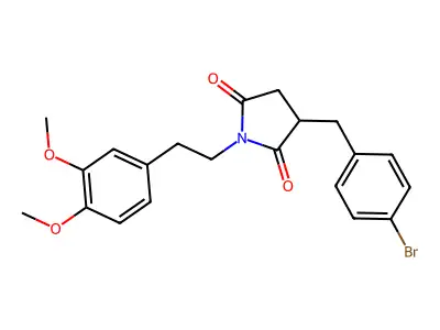 3-[(4-Bromophenyl)methyl]-1-[2-(3,4-dimethoxyphenyl)ethyl]pyrrolidine-2,5-dione structure