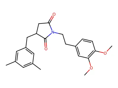 1-[2-(3,4-dimethoxyphenyl)ethyl]-3-[(3,5-dimethylphenyl)methyl]pyrrolidine-2,5-dione structure