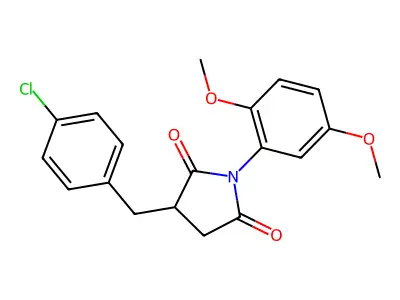 3-[(4-Chlorophenyl)methyl]-1-(2,5-dimethoxyphenyl)pyrrolidine-2,5-dione structure