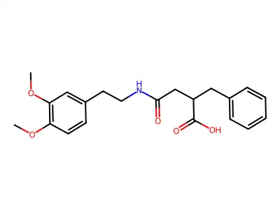 2-Benzyl-4-{[2-(3,4-dimethoxyphenyl)ethyl]amino}-4-oxobutanoic acid structure