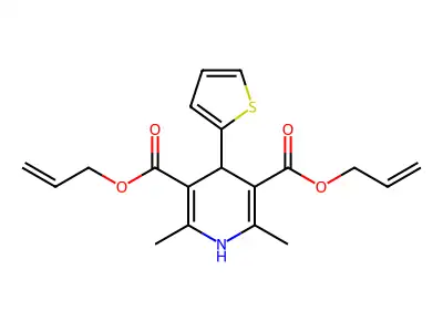 Diallyl 2,6-dimethyl-4-(2-thienyl)-1,4-dihydro-3,5-pyridinedicarboxylate structure