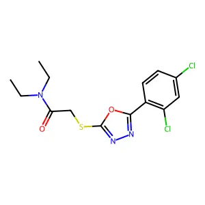 2-{[5-(2,4-dichlorophenyl)-1,3,4-oxadiazol-2-yl]sulfanyl}-N,N-diethylacetamide structure
