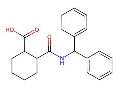2-(benzhydrylcarbamoyl)cyclohexane-1-carboxylic Acid structure