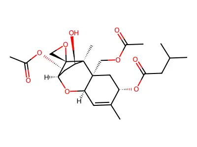3,15-Bis(acetyloxy)-4-hydroxy-12,13-epoxytrichothec-9-en-8-yl 3-methylbutanoate structure