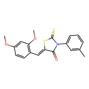 (5Z)-5-(2,4-dimethoxybenzylidene)-3-(3-methylphenyl)-2-thioxo-1,3-thiazolidin-4-one structure
