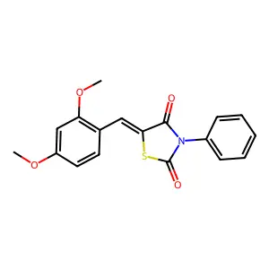 (Z)-5-(2,4-dimethoxybenzylidene)-3-phenylthiazolidine-2,4-dione structure