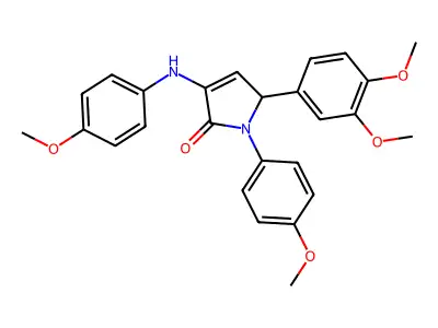 2-(3,4-dimethoxyphenyl)-4-(4-methoxyanilino)-1-(4-methoxyphenyl)-2H-pyrrol-5-one structure
