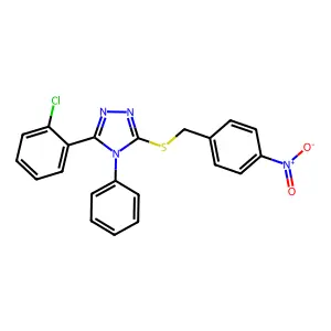 3-(2-Chlorophenyl)-5-[(4-nitrophenyl)methylsulfanyl]-4-phenyl-1,2,4-triazole structure