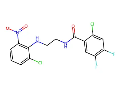 2-chloro-N-[2-(2-chloro-6-nitroanilino)ethyl]-4,5-difluorobenzamide structure