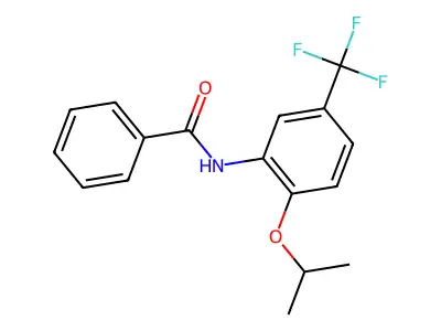 N-[2-propan-2-yloxy-5-(trifluoromethyl)phenyl]benzamide structure