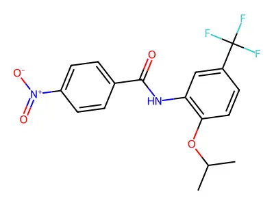 4-nitro-N-[2-propan-2-yloxy-5-(trifluoromethyl)phenyl]benzamide structure
