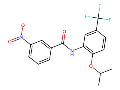 3-nitro-N-[2-propan-2-yloxy-5-(trifluoromethyl)phenyl]benzamide structure