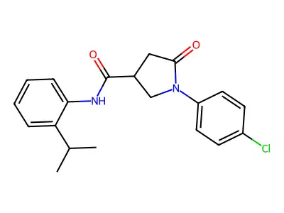1-(4-chlorophenyl)-5-oxo-N-(2-propan-2-ylphenyl)pyrrolidine-3-carboxamide structure