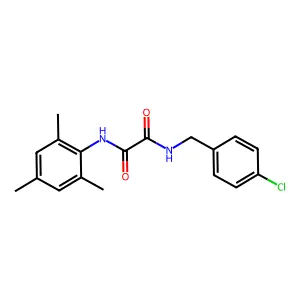 N-[(4-chlorophenyl)methyl]-N'-(2,4,6-trimethylphenyl)oxamide structure
