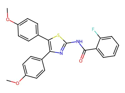 N-[4,5-bis(4-methoxyphenyl)-1,3-thiazol-2-yl]-2-fluorobenzamide structure