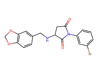 3-(1,3-Benzodioxol-5-ylmethylamino)-1-(3-bromophenyl)pyrrolidine-2,5-dione structure