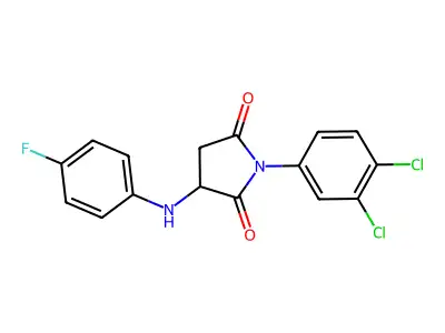 1-(3,4-Dichlorophenyl)-3-[(4-fluorophenyl)amino]pyrrolidine-2,5-dione structure