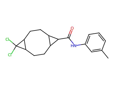 10,10-dichloro-N-(3-methylphenyl)tricyclo[7.1.0.0~4,6~]decane-5-carboxamide structure