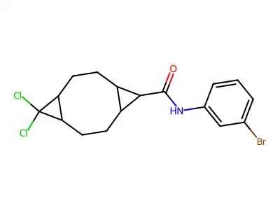 N-(3-bromophenyl)-10,10-dichlorotricyclo[7.1.0.0~4,6~]decane-5-carboxamide structure