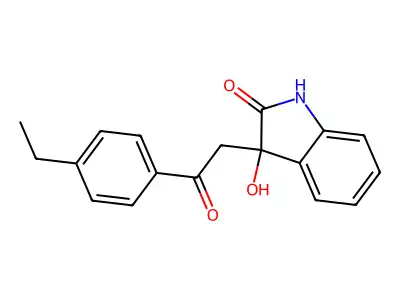 3-[2-(4-ethylphenyl)-2-oxoethyl]-3-hydroxy-1,3-dihydro-2H-indol-2-one structure