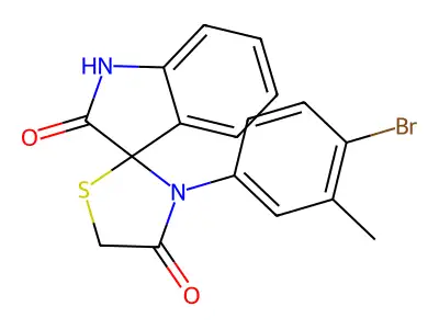 3-(4-bromo-3-methylphenyl)spiro[1,3-thiazolidine-2,3'-1H-indole]-2',4-dione structure