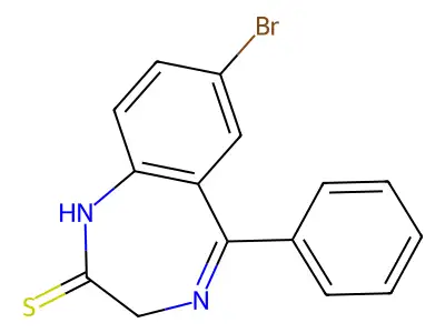 7-Bromo-1,3-dihydro-5-phenyl-2H-1,4-benzodiazepine-2-thione structure