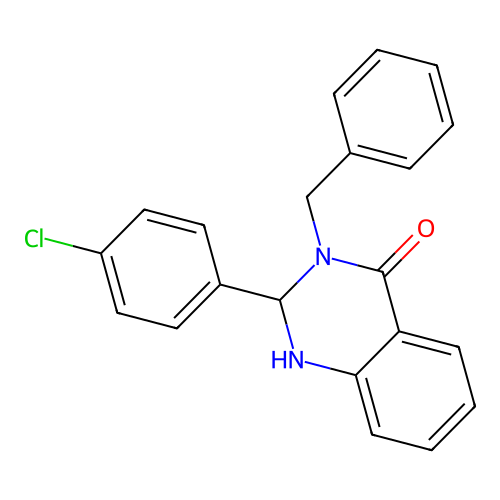 3-benzyl-2-(4-chlorophenyl)-2,3-dihydroquinazolin-4(1H)-one structure