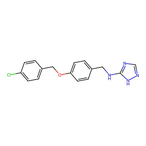 N-{4-[(4-chlorobenzyl)oxy]benzyl}-4H-1,2,4-triazol-3-amine structure