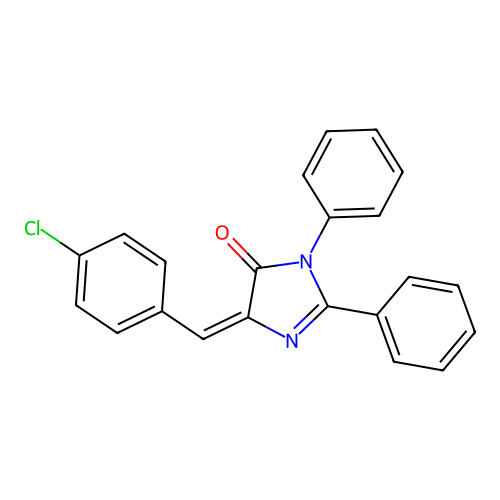 (5E)-5-(4-chlorobenzylidene)-2,3-diphenyl-3,5-dihydro-4H-imidazol-4-one structure