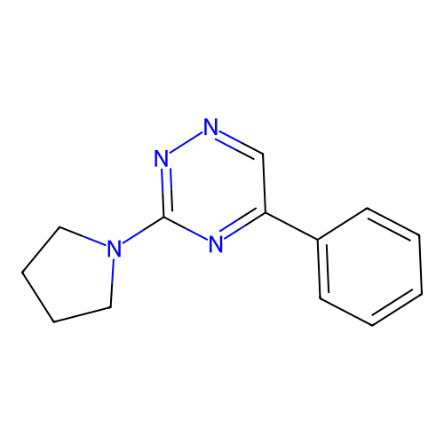5-Phenyl-3-(pyrrolidin-1-yl)-1,2,4-triazine structure