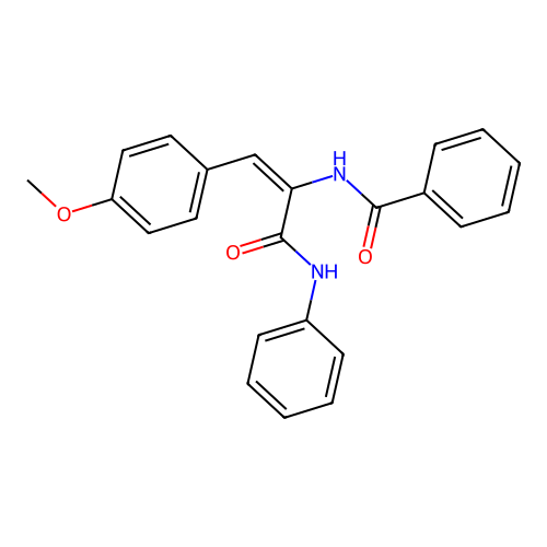 N-[(1E)-1-(4-methoxyphenyl)-3-oxo-3-(phenylamino)prop-1-en-2-yl]benzamide structure