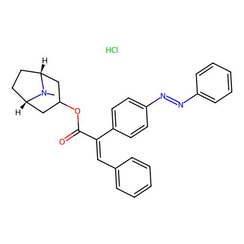 3-Phenyl-2-(p-phenylazophenyl)acrylic acid 3-tropanyl ester hydrochloride structure