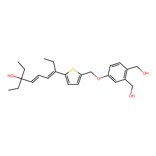 (4E,6E)-7-[5-(3,4-bis-Hydroxymethyl-phenoxymethyl)-2-thienyl]-3-ethylnona-4,6-dien-3-ol structure