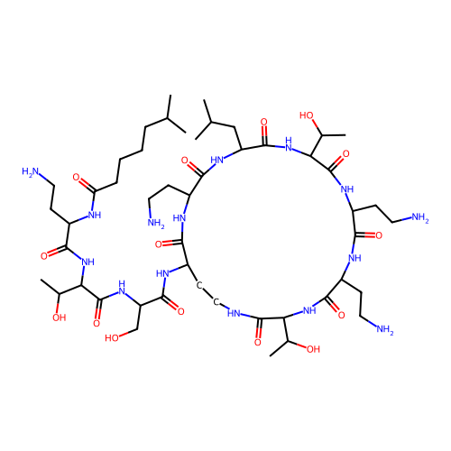 N2-(6-Methylheptanoyl-L-A2bu-L-Thr-D-Ser-)cyclo(L-A2bu*-L-A2bu-D-Leu-L-Thr-L-A2bu-L-A2bu-L-Thr-) structure