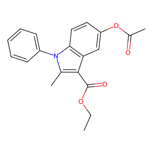 Ethyl 5-(acetyloxy)-2-methyl-1-phenyl-1H-indole-3-carboxylate structure