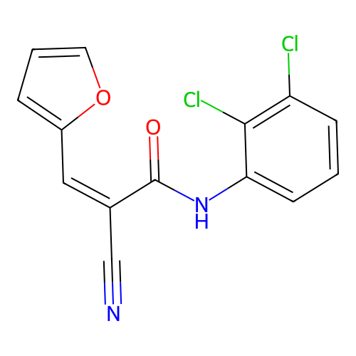 (2Z)-2-cyano-N-(2,3-dichlorophenyl)-3-(furan-2-yl)prop-2-enamide structure