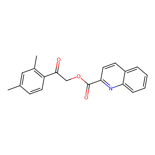 2-(2,4-Dimethylphenyl)-2-oxoethyl quinoline-2-carboxylate structure