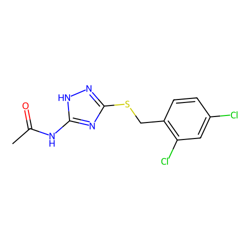 N-[5-(2,4-Dichloro-benzylsulfanyl)-2H-[1,2,4]triazol-3-yl]-acetamide structure